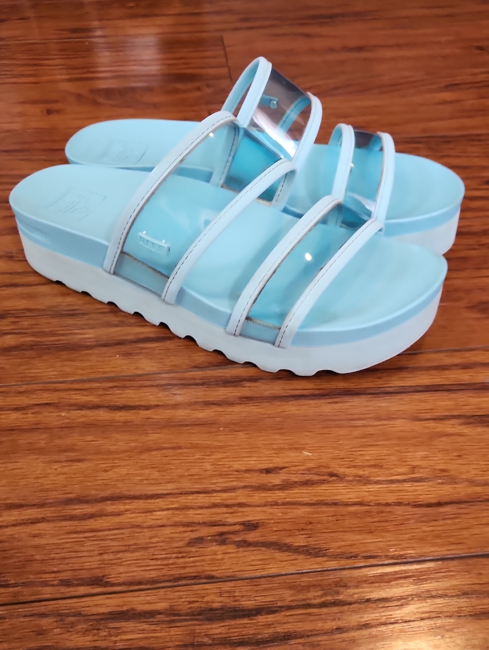 REEF Women's Vista Hi-Energy Light Blue Platform Sandals